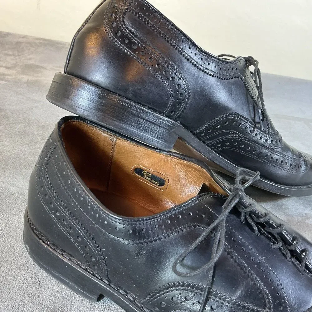 McAllister Allen Edmonds 13 2A Narrow Men’s Black Leather Dress Shoes Oxfords